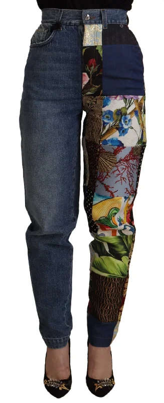 Dolce & Gabbana Patchwork Jacquard Relaxed Women's Jeans Comfortable Flare Leg Jeans Dolce & Gabbana Patchwork Jacquard Relaxed Women's Jeans Comfortable Flare Leg Jeans