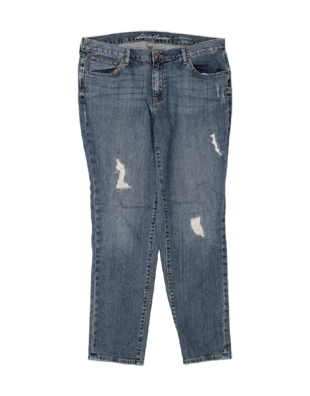 EDDIE BAUER Womens Boyfriend Slim Jeans US 12 Large W34 L30 Blue Trendy Wide-Legged High-Waist Jeans EDDIE BAUER Womens Boyfriend Slim Jeans US 12 Large W34 L30 Blue Trendy Wide-Legged High-Waist Jeans