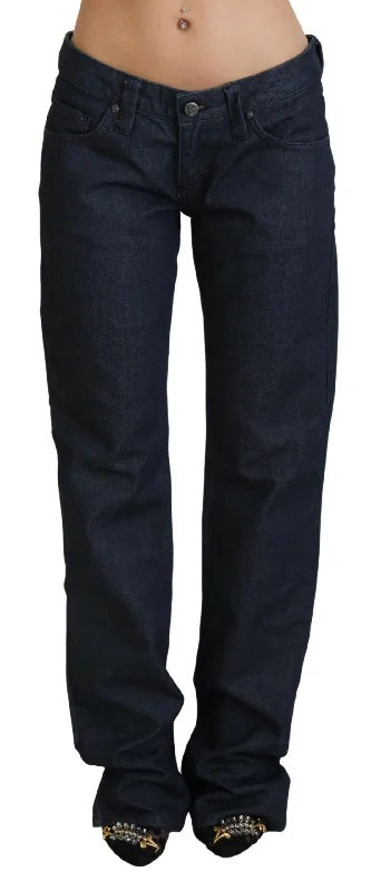 Exte Chic   Low Waist Straight Cut Women's Jeans Fashionable Mom Jeans