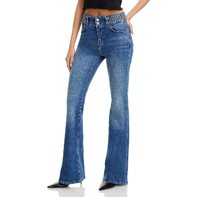 FRAME Womens Flare High Waisted Flared Jeans Fashionable Distressed Jeans