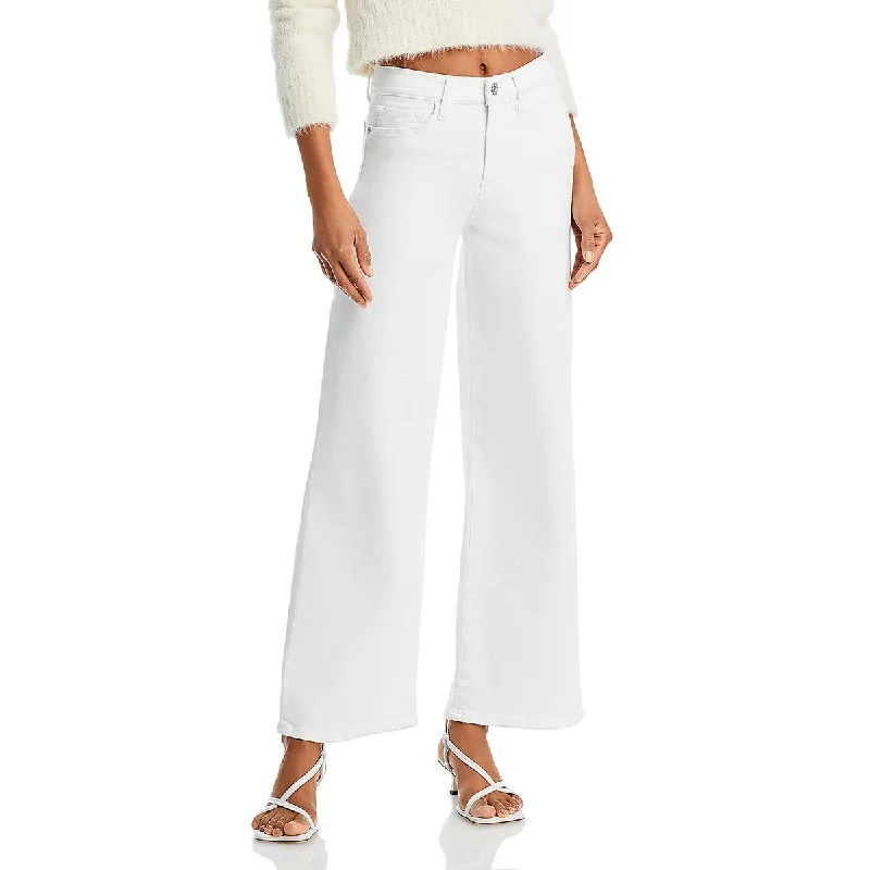 FRAME Womens High Rise Cotton Blend Wide Leg Jeans Elegant Bootcut Fit Jeans