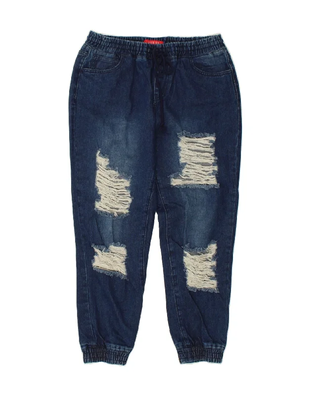 GUESS Womens Distressed Joggers Tapered Jeans UK 6 XS W28 L26 Blue Cotton Comfortable Jogger Style Jeans GUESS Womens Distressed Joggers Tapered Jeans UK 6 XS W28 L26 Blue Cotton Comfortable Jogger Style Jeans