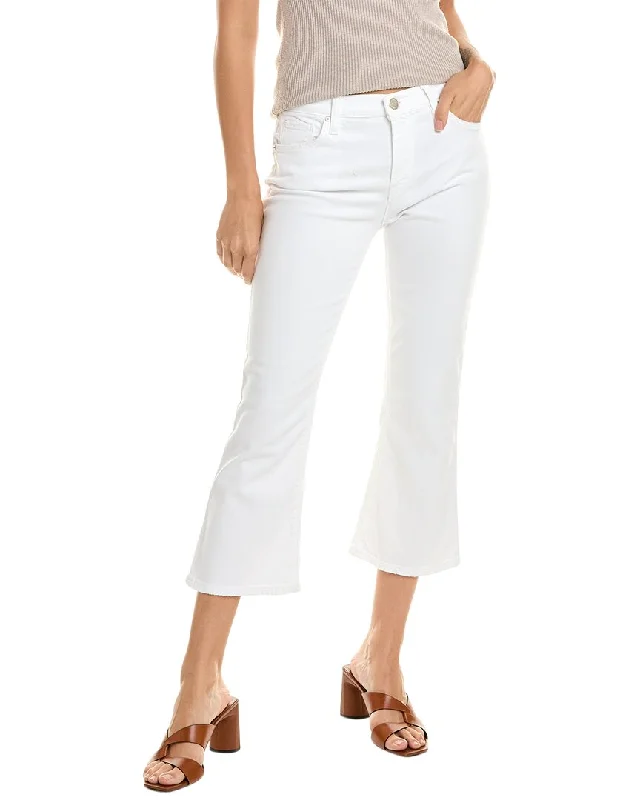 HUDSON Jeans Nico White Petite Crop Bootcut Jean Stylish Shredded Denim Jeans
