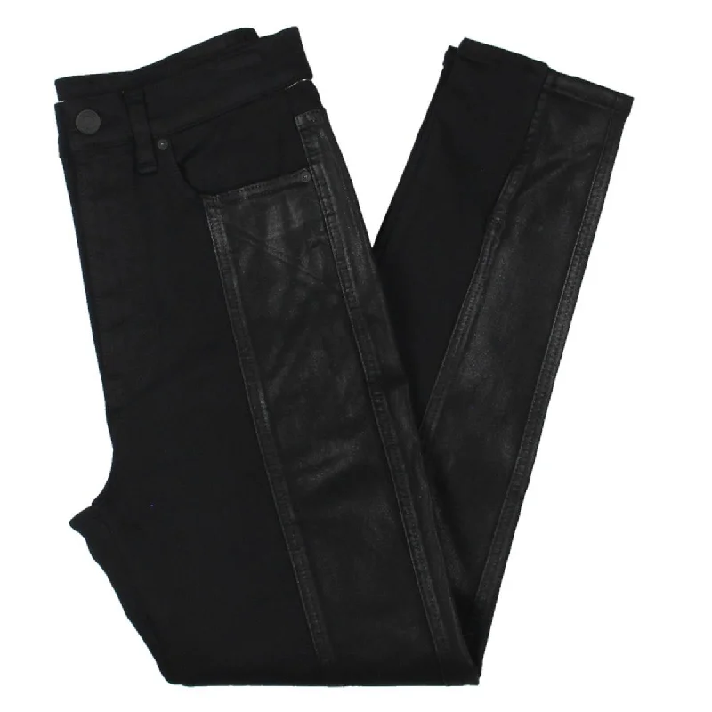 Hudson Womens Centerfold Coated Denim Skinny Jeans Fashionable Mom Jeans