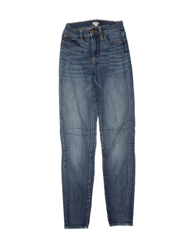J. CREW Womens Skinny Jeans W24 L28 Blue Cotton Chic Cropped Jeans