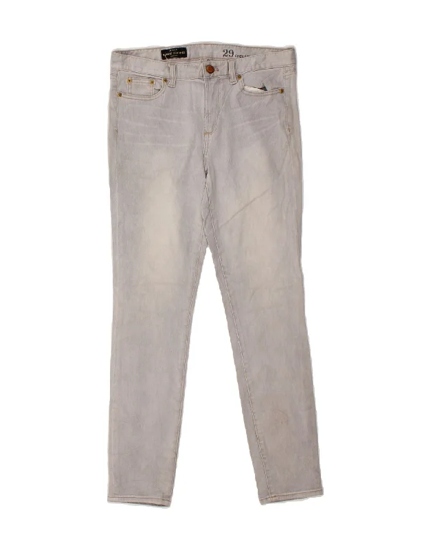 J. CREW Womens Toothpick Regular Mid Rise Skinny Jeans W29 L29 Grey Cotton Stylish Paperbag Waist Denim J. CREW Womens Toothpick Regular Mid Rise Skinny Jeans W29 L29 Grey Cotton Stylish Paperbag Waist Denim