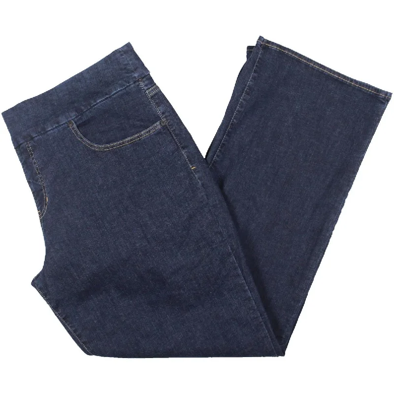 Jag Jeans Womens Plus Paley Denim Mid-Rise Bootcut Jeans Trendy Button-Up High-Waist Jeans