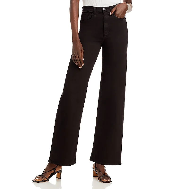 Joe's Womens High Rise Solid Wide Leg Jeans Trendy Plus Size Jeans