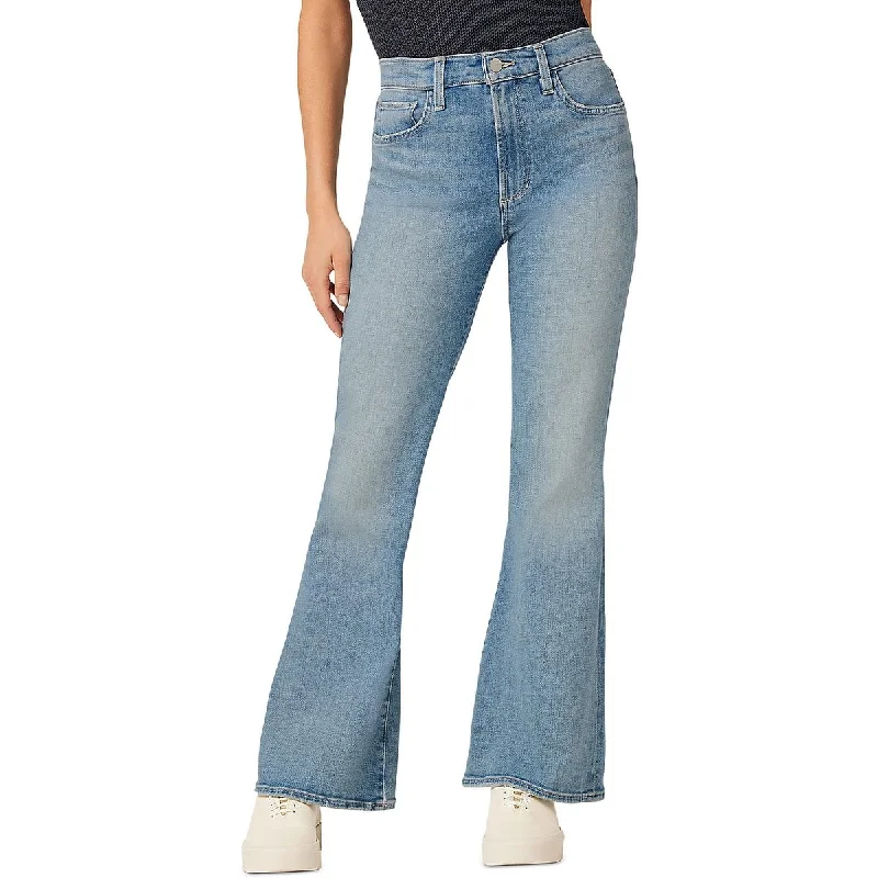 Joe's Womens Molly Mid Rise Light Wash Flared Jeans Comfortable Faded High-Rise Jeans