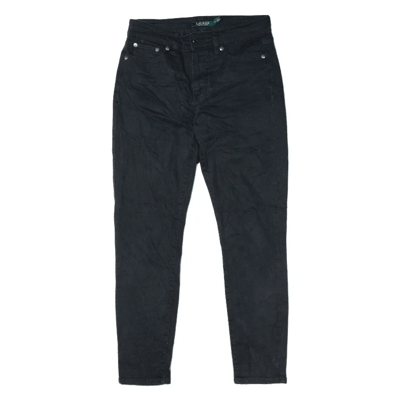 LAUREN RALPH LAUREN Cropped Jeans Black Denim Slim Skinny Womens W28 L27 Cozy Stretch High-Waist Jeans LAUREN RALPH LAUREN Cropped Jeans Black Denim Slim Skinny Womens W28 L27 Cozy Stretch High-Waist Jeans