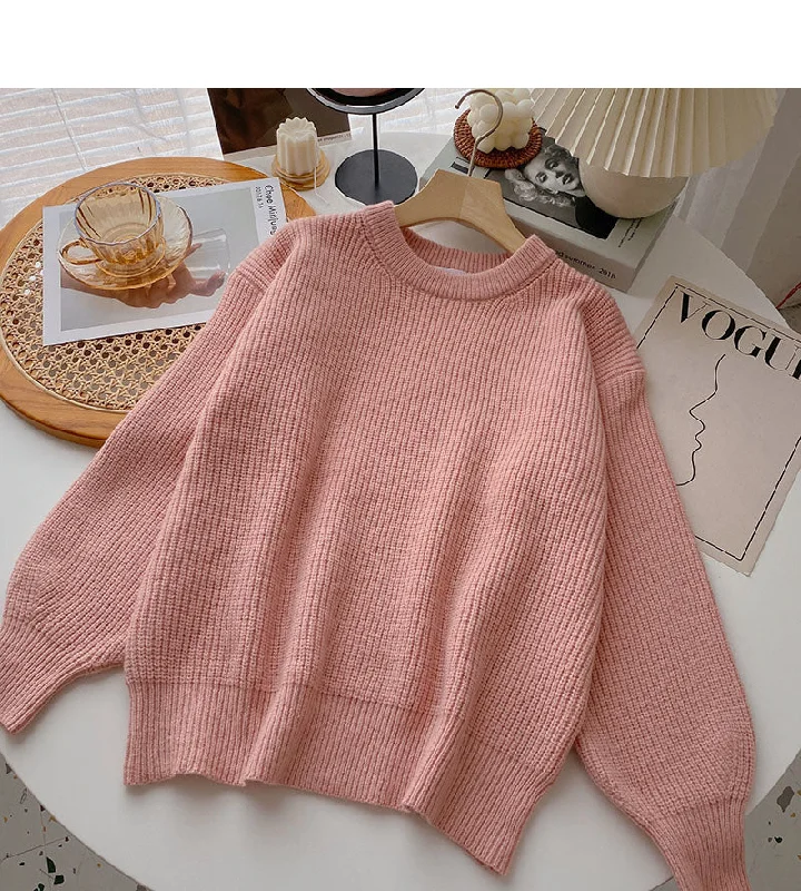Lazy style solid color Vintage sweater long sleeve Pullover Top 6105 Long Sweater Short Sweater Cropped Sweater Lazy style solid color Vintage sweater long sleeve Pullover Top 6105 Long Sweater Short Sweater Cropped Sweater