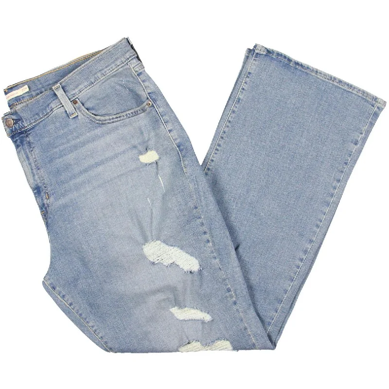 Levi Strauss & Co. Womens Plus High Rise Light Wash Bootcut Jeans Fashionable Jeggings Style Jeans