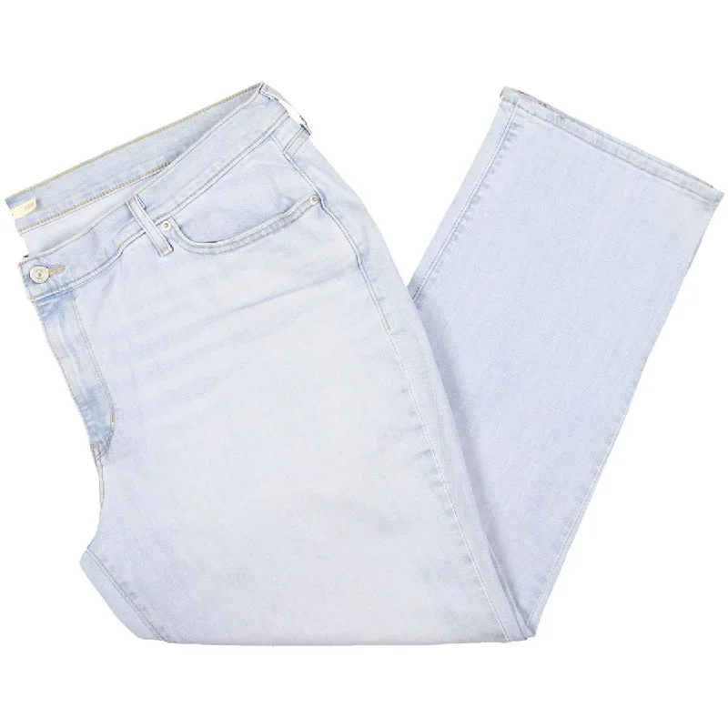 Levi Strauss & Co. Womens Plus Mid-Rise Relaxed Fit Straight Leg Jeans Casual Loose Fit Jeans