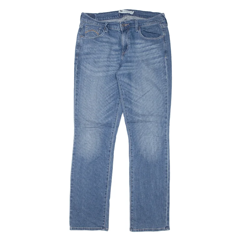 LEVI'S 505 Jeans Blue Denim Slim Straight Stone Wash Womens W29 L32 Casual Distressed Denim Jeans