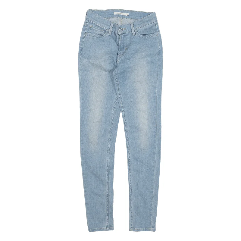 LEVI'S 710 Jeans Blue Denim Slim Skinny Womens W25 L27 Trendy Flared Leg Jeans