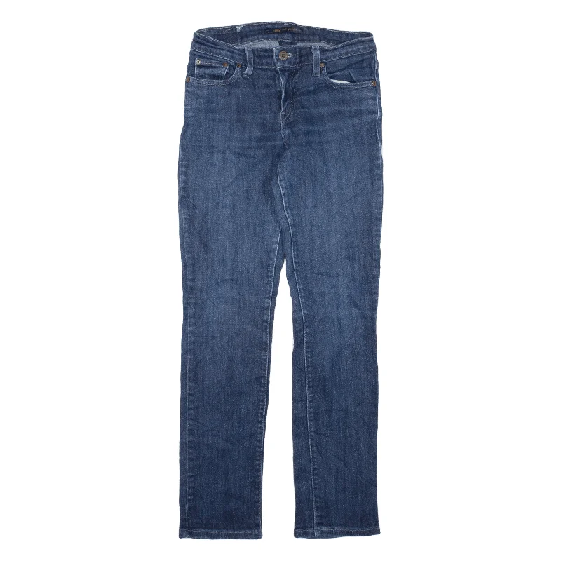 LEVI'S Mid Rise Jeans Blue Denim Slim Skinny Womens W26 L29 Trendy Pleated Waist Jeans