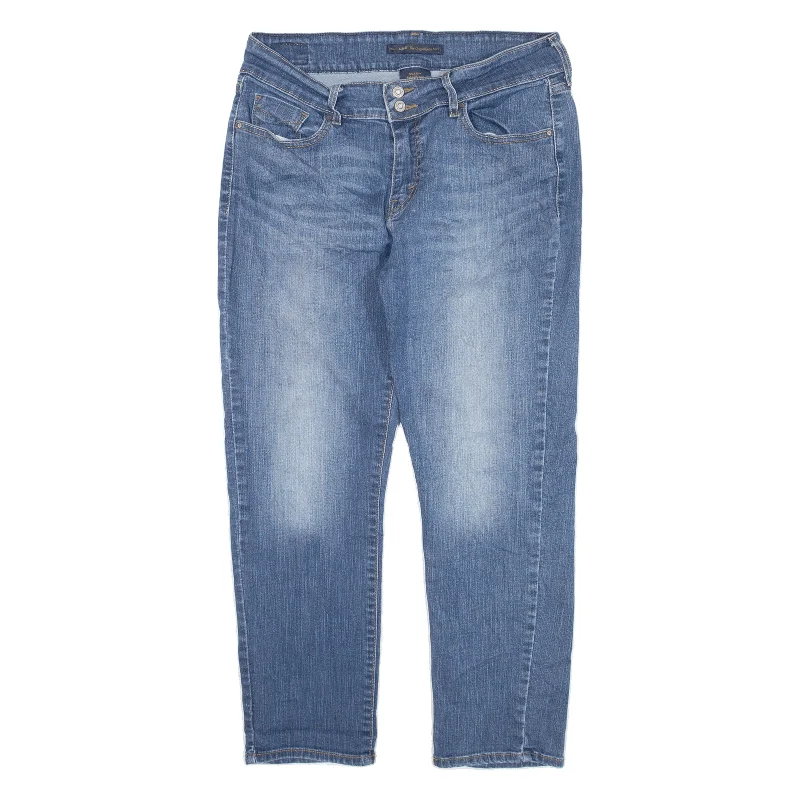 LEVI'S Mid Rise Jeans Blue Denim Slim Skinny Womens W30 L25 Trendy Flared Leg Jeans