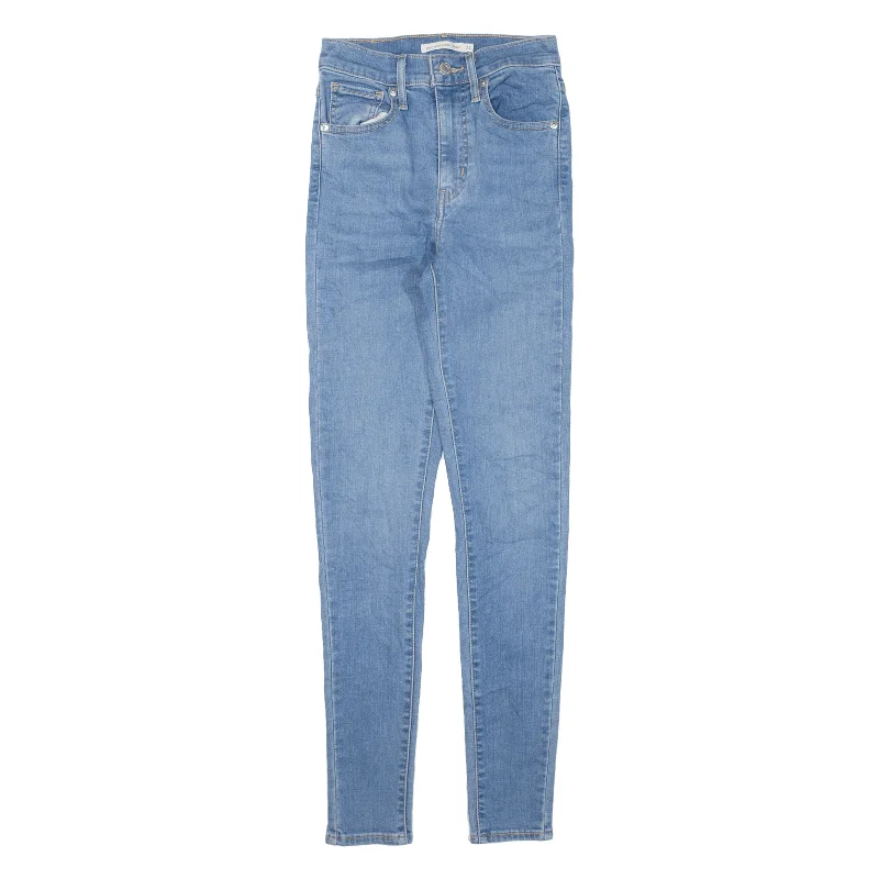 LEVI'S Mile High Jeans Blue Denim Slim Skinny Womens W24 L30 Cozy Wide-Legged Jeans