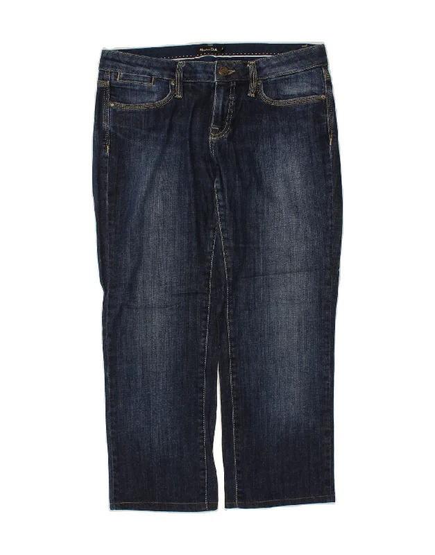 MASSIMO DUTTI Womens Cropped Jeans W30 L24 Navy Blue Cotton Trendy Cut-Off Denim Shorts