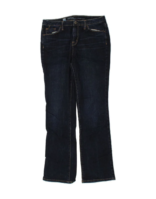 MOSSIMO Womens Curvy Bootcut Jeans US 8 Medium W30 L30 Navy Blue Cotton Cozy Wide-Legged Jeans