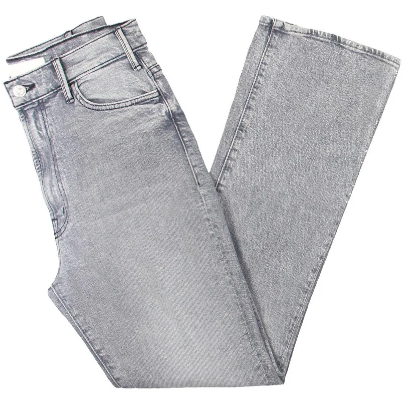Mother Womens High Rise Ankle Ankle Jeans Elegant Tapered Leg Denim
