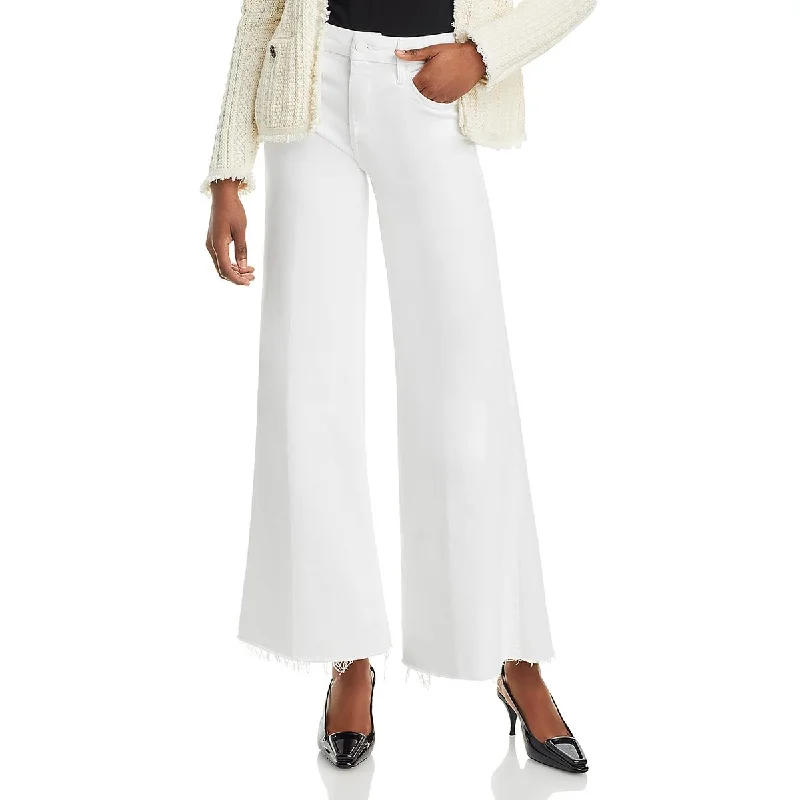 Mother Womens The Roller Fray Mid-Rise Frayed Hem Flared Jeans Casual Light Wash Jeans Mother Womens The Roller Fray Mid-Rise Frayed Hem Flared Jeans Casual Light Wash Jeans