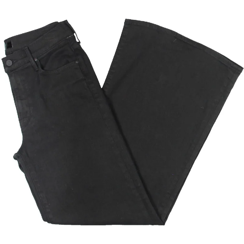Mother Womens Wide Leg Mid Rise Wide Leg Jeans Stylish Tapered Fit Jeans