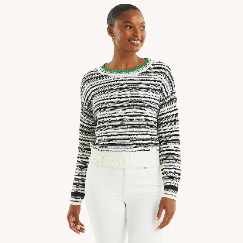 Nautica Womens Striped Crewneck Sweater Polka Dot Checkered Tartan