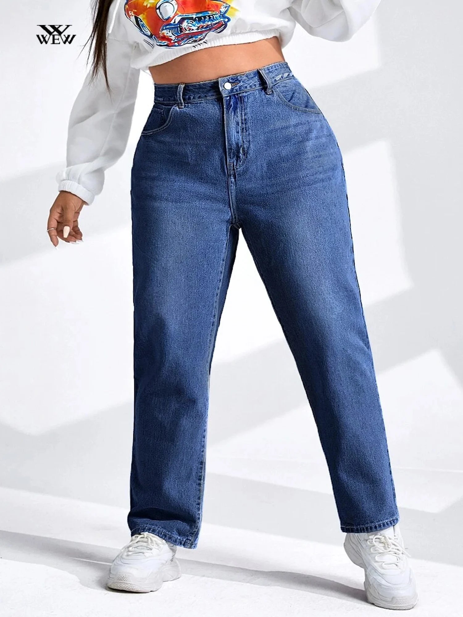Plus Size Jeans for Women Harem High Waist Full Length Women Jeans Stretchy Pants Stylish High-Rise Mom Jeans Plus Size Jeans for Women Harem High Waist Full Length Women Jeans Stretchy Pants Stylish High-Rise Mom Jeans