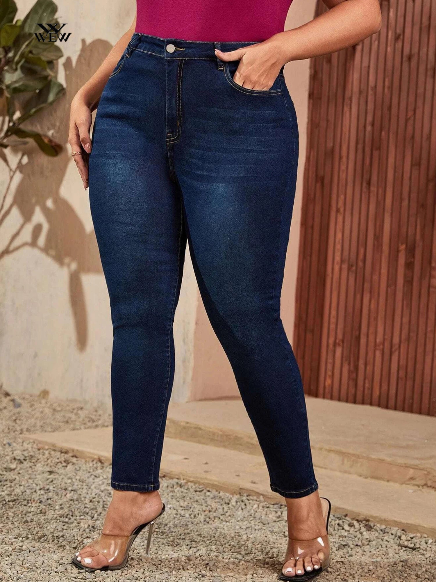 Plus Size Skinny Jeans for Women Full Length High Waist Women Jeans Comfortable Zip-Up Skinny Jeans Plus Size Skinny Jeans for Women Full Length High Waist Women Jeans Comfortable Zip-Up Skinny Jeans