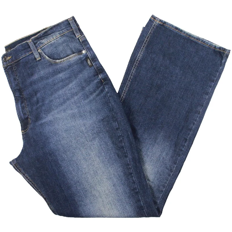 Silver Jeans Co. Womens Plus High Rise Medium Wash Bootcut Jeans Stylish High-Waisted Denim