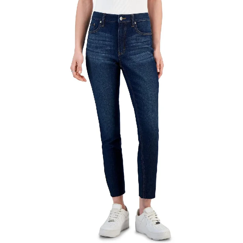 Tinseltown Womens Juniors Raw Hem High Rise Skinny Jeans Fashionable Jeggings Style Jeans