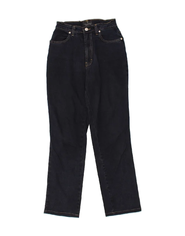 TRUSSARDI Womens Straight Jeans W25 L30 Navy Blue Cotton Stylish Relaxed Fit Skinny Jeans TRUSSARDI Womens Straight Jeans W25 L30 Navy Blue Cotton Stylish Relaxed Fit Skinny Jeans