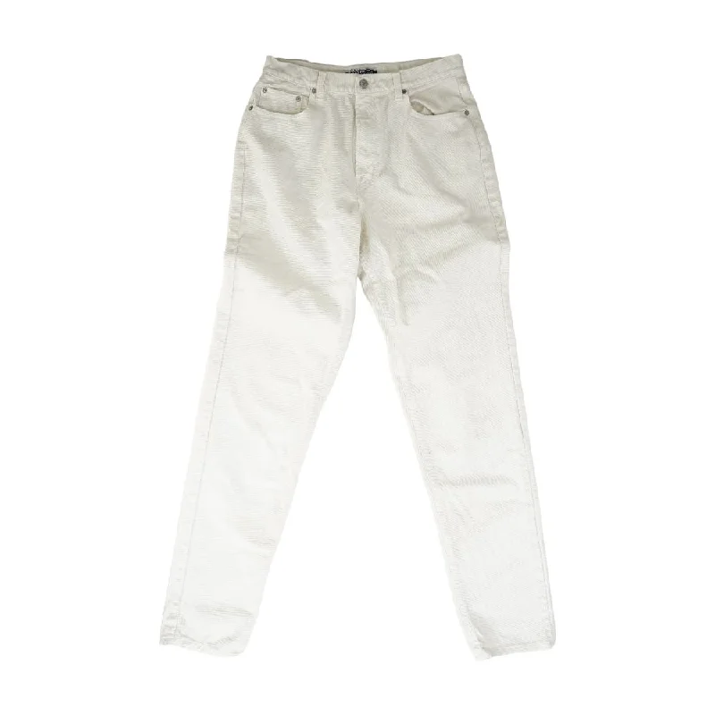Vintage White Best Basics Classic-Fit Denim Jean Stylish Paperbag Waist Denim
