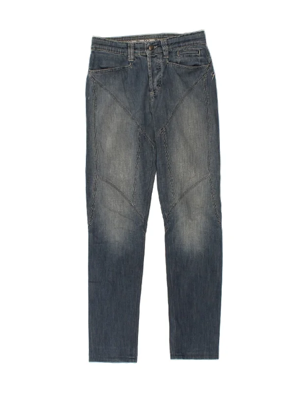 VINTAGE Womens Slim Jeans W30 L30 Blue Cotton Fashionable Jeggings Style Jeans