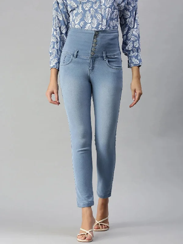 Women's Blue Solid Slim Fit Denim Jeans-LT-15903-6B-Blue Chic Dark-Wash Skinny Jeans Women's Blue Solid Slim Fit Denim Jeans-LT-15903-6B-Blue Chic Dark-Wash Skinny Jeans