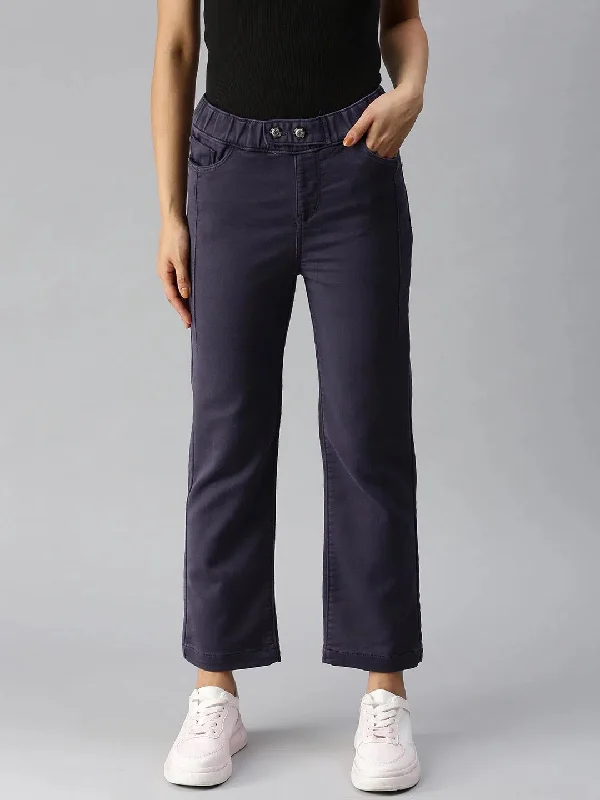 Women's Purple Solid Denim Relaxed Jeans-IM9800-Purple Fashionable Cropped Denim Jeans Women's Purple Solid Denim Relaxed Jeans-IM9800-Purple Fashionable Cropped Denim Jeans