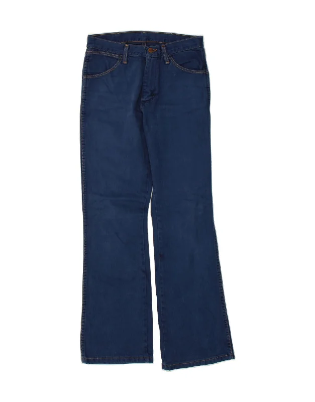 WRANGLER Womens Bootcut Jeans W27 L29 Navy Blue Comfortable Folded Hem Jeans
