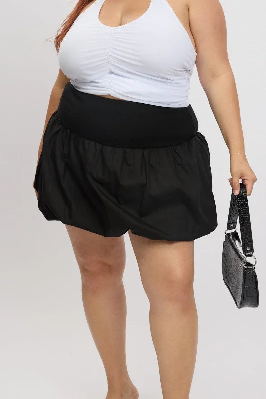 Black Bubble Skirt chiffon skirt delicate