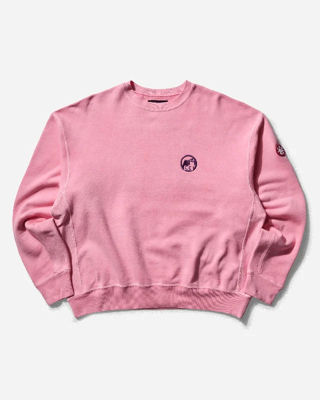 Men's Overdye Pre Cog Crewneck Sweatshirt Pink Hoodie with Strings Custom Fit Adjustable