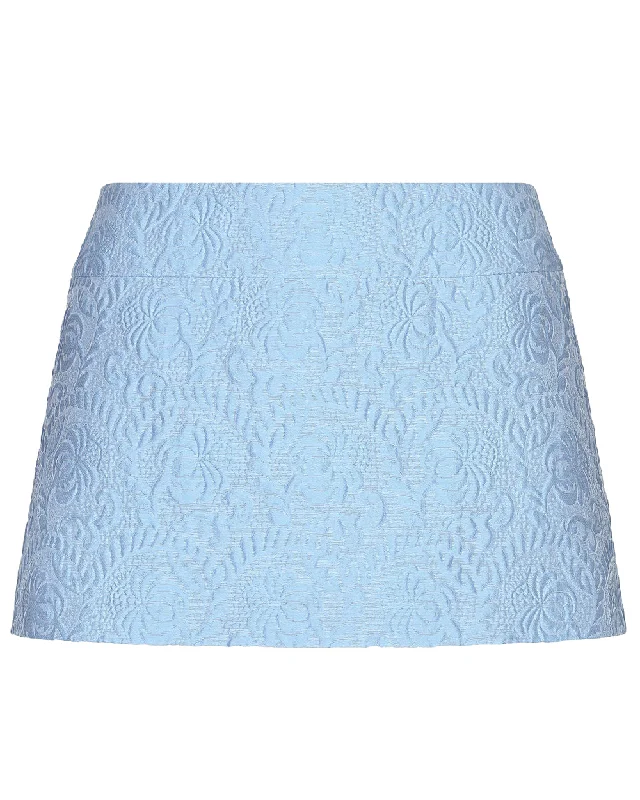 Light Lilac Embroidered Mini Skirt wool skirt sturdy