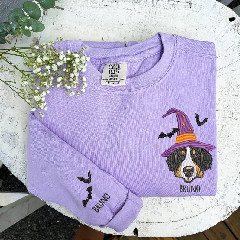 Dog Halloween Embroidered Sweatshirt, Custom Pet Portrait Hoodie, Halloween Dog Hoodie, Personalised Dog Gifts, Halloween Gifts For Girlfriend Hoodie with Hidden Zipper Minimalist Clean Dog Halloween Embroidered Sweatshirt, Custom Pet Portrait Hoodie, Halloween Dog Hoodie, Personalised Dog Gifts, Halloween Gifts For Girlfriend Hoodie with Hidden Zipper Minimalist Clean