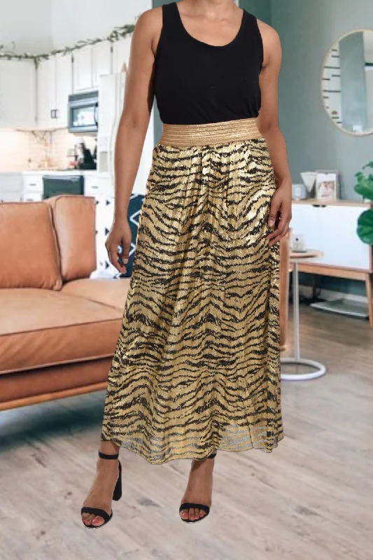 Gold And Black Skirt cotton skirt soft
