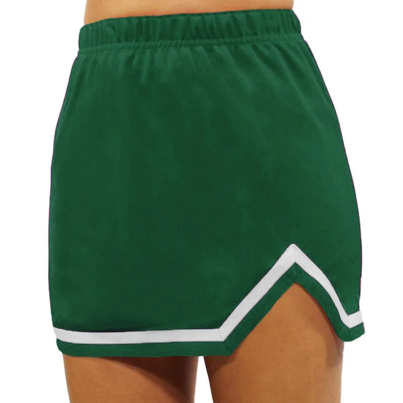 Green & White V-Cut Tailgate Skirt modal blend skirt