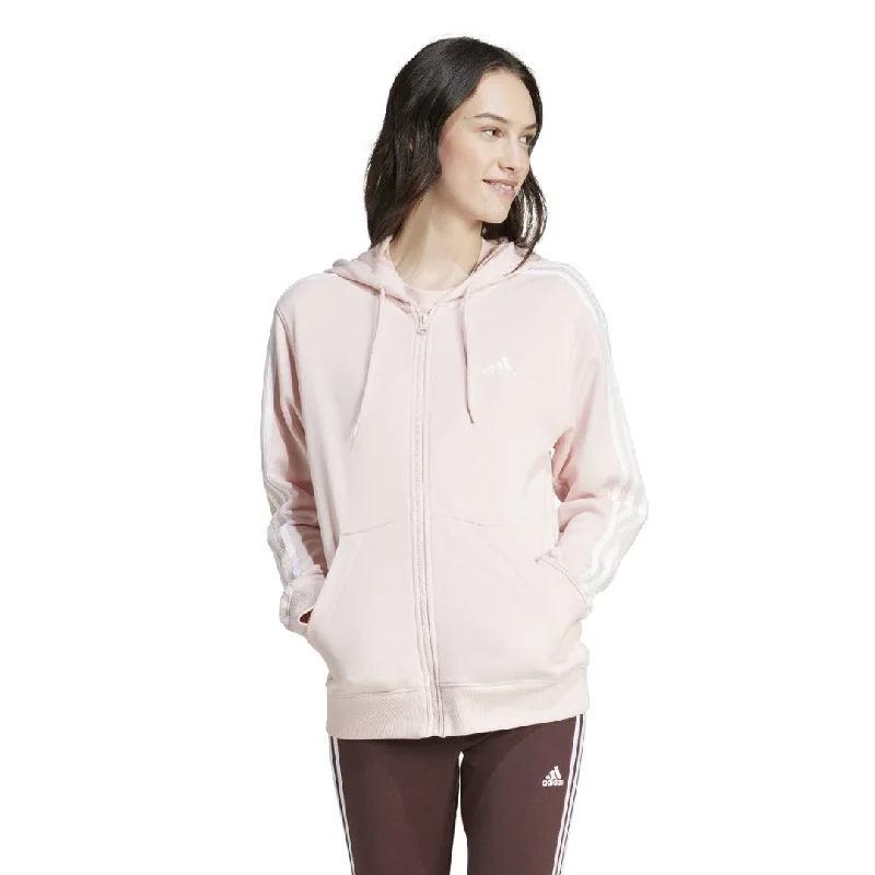 Essentials 3-Stripes French Terry Regular Full-Zip Hoodie Hoodie with Typography Text Message