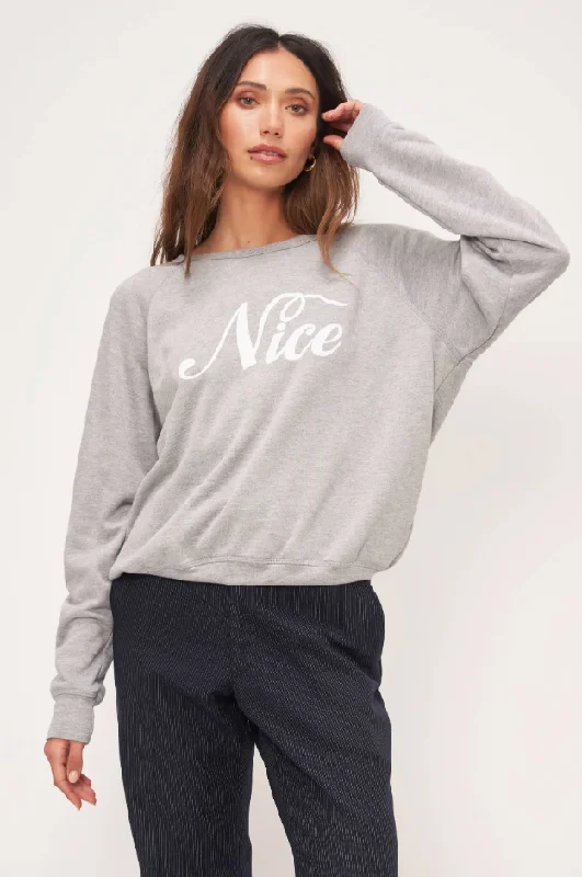 Heather Grey Naughty/Nice reversible sweatshirt Hoodie with Tie-Dye Psychedelic Retro