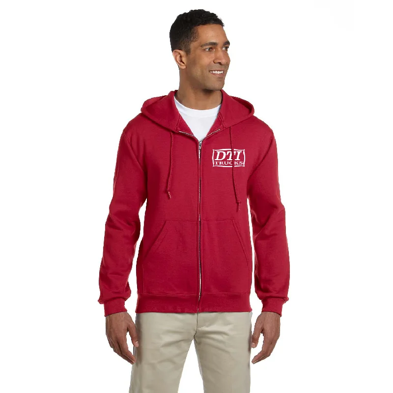 Jerzees Adult Fleece Full-Zip Hooded Sweatshirt, Printed Hoodie with Snap Buttons Easy Quick