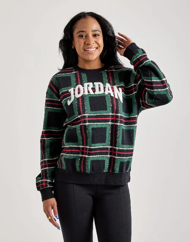 Jordan Brooklyn Fleece Crewneck Sweatshirt Hoodie with Hem Applique Textured Unique