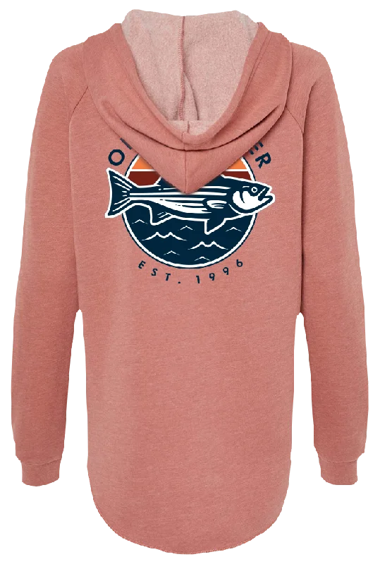 Ladies Wave Wash Hoodie Hoodie with Elastic Waist Stretchable Comfortable