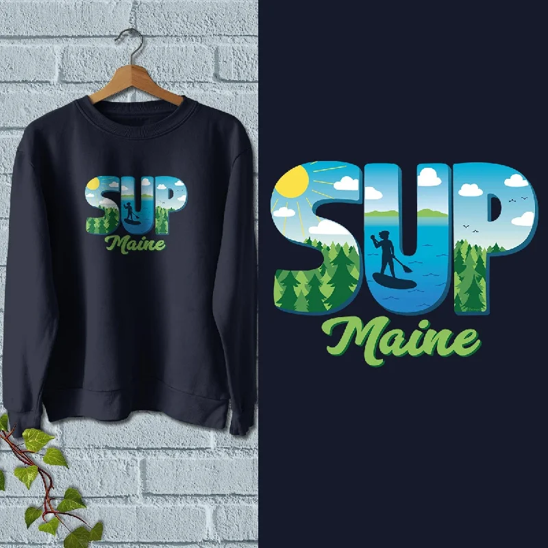 Maine SUP Stand Up Paddleboard Sweatshirt Adult Unisex S-XXL Hoodie with Contrast Stitching Detailed Premium Maine SUP Stand Up Paddleboard Sweatshirt Adult Unisex S-XXL Hoodie with Contrast Stitching Detailed Premium